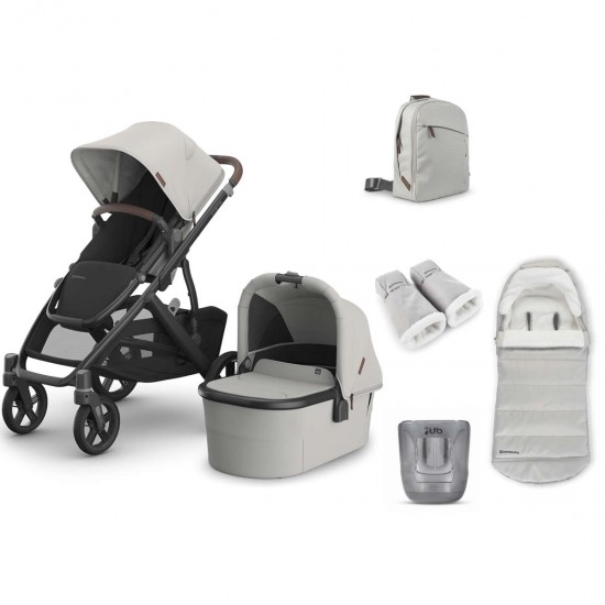 Uppababy VISTA V3 Pushchair Pram 4 Piece Accessory Bundle Savannah